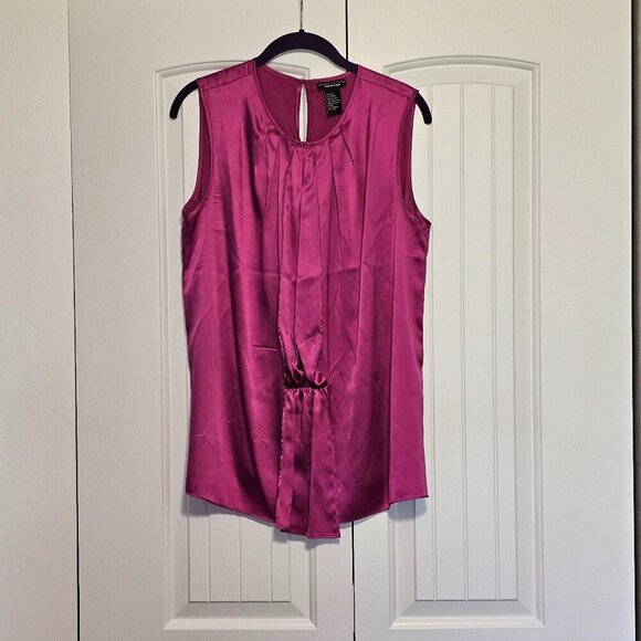 Women's Doncaster Fuchsia Silk Blend Sleeveless Top Size 10 - Picture 1 of 6